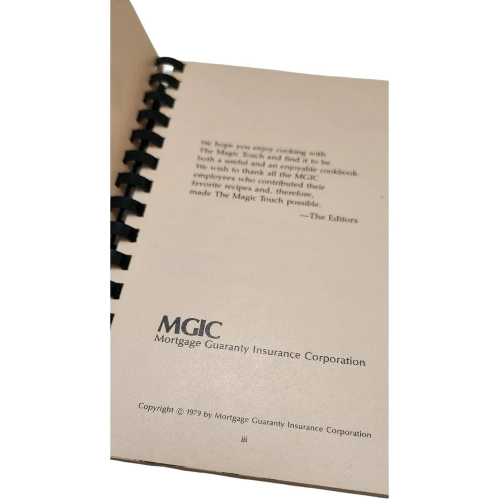 The Magic Touch Cookbook 1979 MGIC Milwaukee Vintage Spiral Bound Recipes